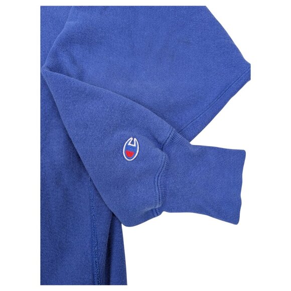 Vintage 90s Champion Reverse Weave Blue Blank Crewneck Sweatshirt Size L - Picture 5 of 12